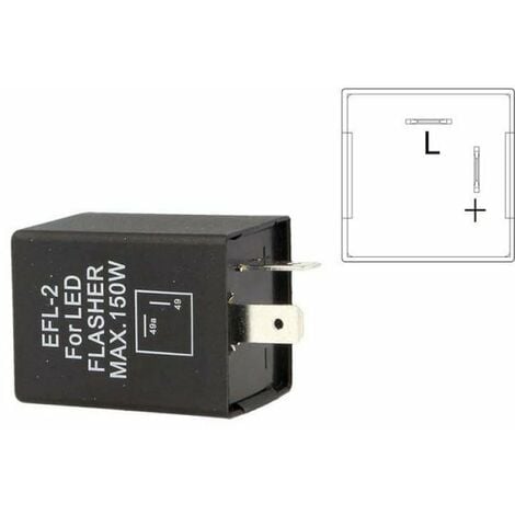 Flasher Led Lampeggiatore Rele Relay 2 Pin EFL2 Positivo Destra 12V Per Frecce Led Auto Americano