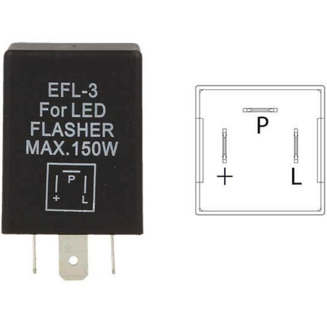 Flasher Led Lampeggiatore Rele Relay 3 Pin EFL3 12V Per Frecce Led Auto Americano