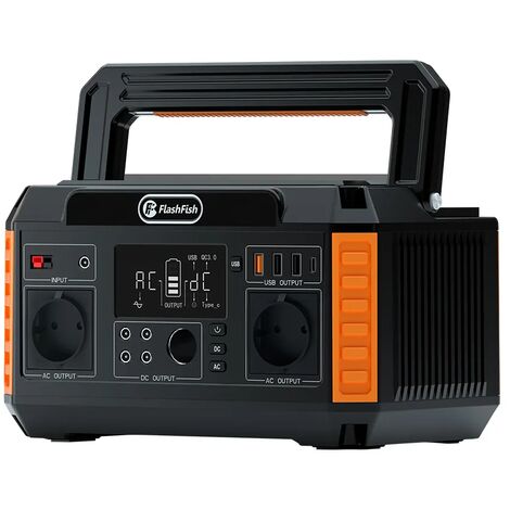 FlashFish 500W/520Wh Power station P60 Solar generator tragbares Kraftwerk mit Ternary lithium Battery tragbarer Strom generator Camping generator mit 220V Steckdose USB-C/AC/DC berechnen