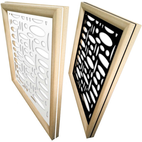 FLASHPOINT - Modules décoratifs en bois et PVC - Couleur : blanc - Dimension : 48x48 cm