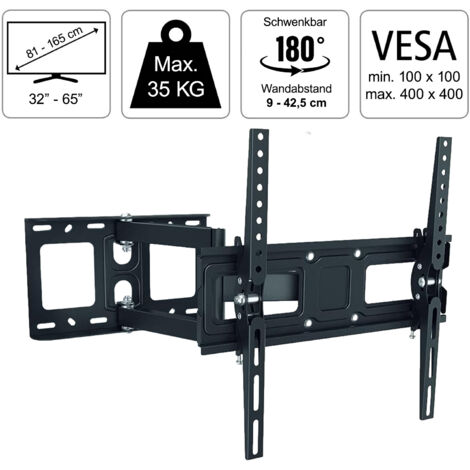 FlashStar TV Wandhalterung FULLMOTION bis 65" Schwarz