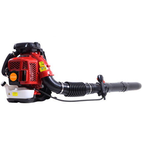FLASIDU – Benzin-Laubbläser – Zweitaktmotor – Blasgeschwindigkeit: 92,2 m/s – Luftdurchsatz: 1.500 m³/h – Hubraum: 80 cm³ – Rot