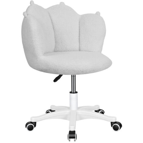 FLASIDU - Chaise de bureau - Chaise de coiffeuse - Design ergonomique - Rotation à 360°, hauteur réglable - Charge maximale : 110 kg - Gris clair