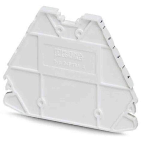Flasque d'extrémité Phoenix Contact, série D-PTRV 4 WH pour Borniers rail DIN ( Prix pour Paquet de 10 )