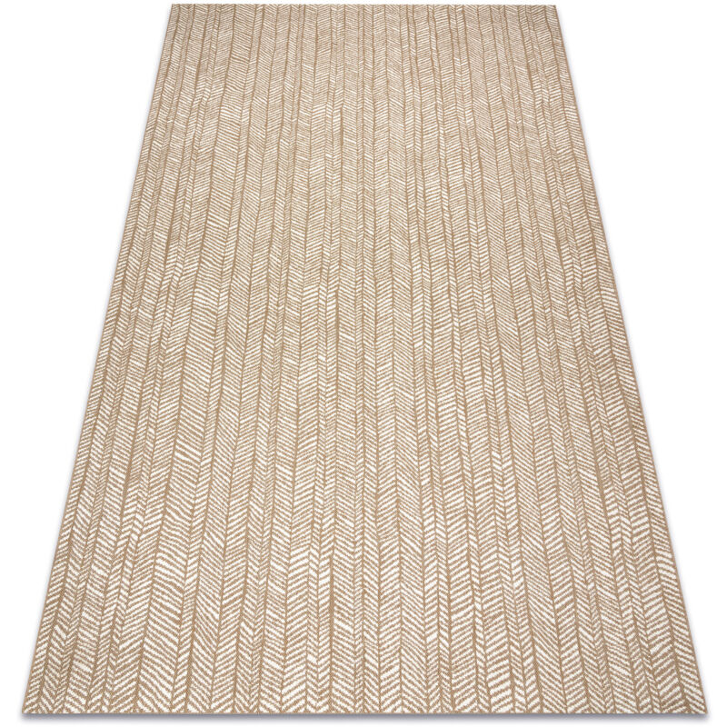 Flat 48964265 Tapis sisal Chevron - couleur paille beige naturel, ficelle beige 80x150 cm