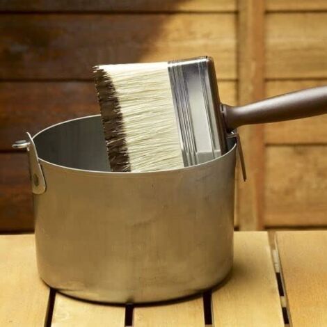 Flat Masonry Paint Brush Garden Wall Fence Shed Wide Paint Brush - Brown