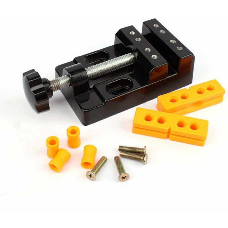 Osqi - Flat Mini Bench Vise Tabletop Clamp Drill Press Vise Tools for Hobby Craft Mini Table Bench Vice,Mini Flat Clamp Table Jaw Bench Clamp for