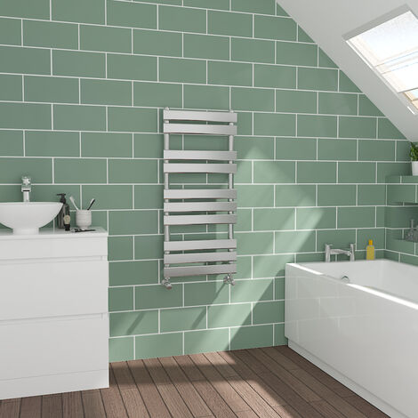 Flat Panel Chrome Towel Radiator Bathroom Heated Rail 1000x450mm