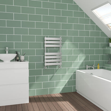 Flat Panel Chrome Towel Radiator Bathroom Heated Warmer 650x400mm