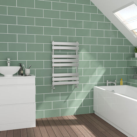 Flat Panel Chrome Towel Radiator Bathroom Heated Warmer 800x500mm