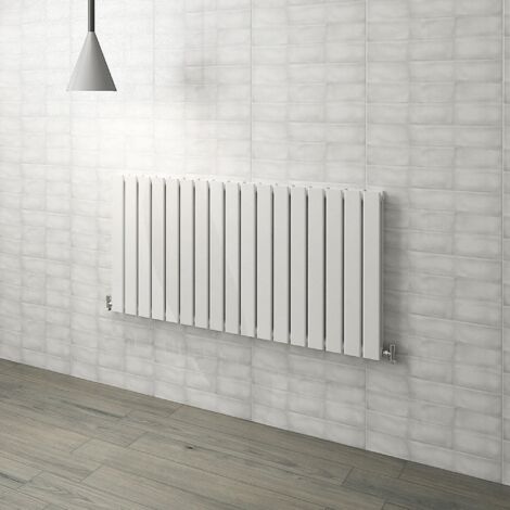 Flat Panel Radiator 600x1156mm White Double Horizontal Modern Central Heating Radiators