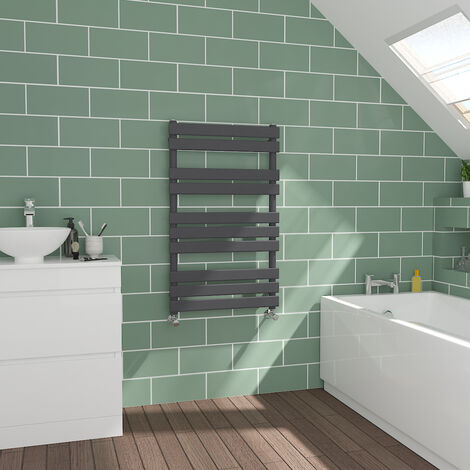 Flat Panel Sand Grey Bathroom Heated Towel Radiator 1000x600mm