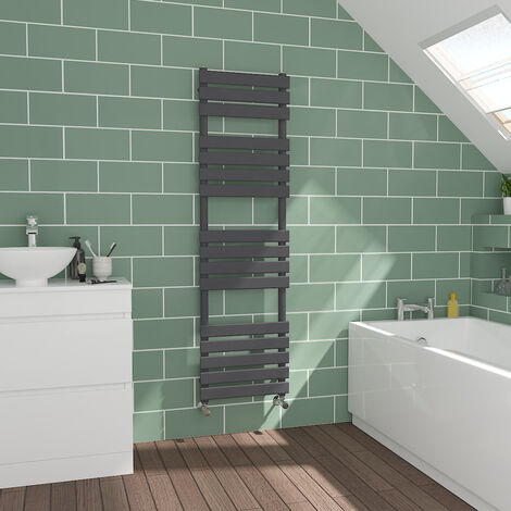 Flat Panel Sand Grey Bathroom Heated Towel Radiator 1600x450mm