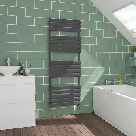 Flat Panel Sand Grey Bathroom Heated Towel Radiator 1600x600mm