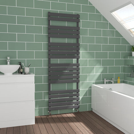 Flat Panel Sand Grey Bathroom Heated Towel Radiator 1800x600mm