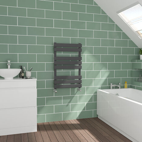Flat Panel Sand Grey Bathroom Heated Towel Radiator 800x500mm