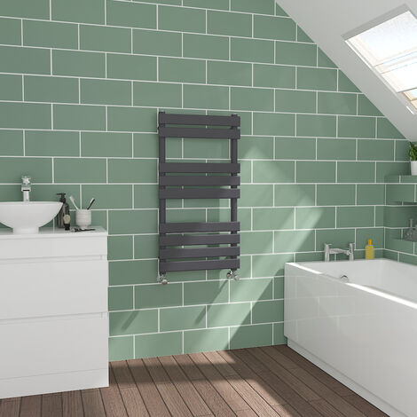 Flat Panel Sand Grey Bathroom Heated Towel Radiator 950x500mm
