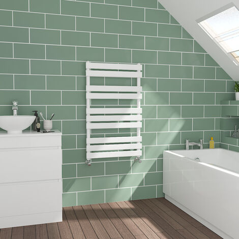 Flat Panel White Towel Radiator Bathroom Heated Warmer 1000x600mm