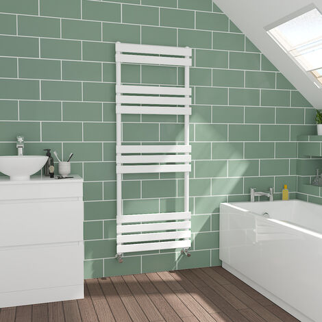 Flat Panel White Towel Radiator Bathroom Heated Warmer 1600x600mm