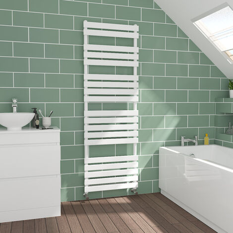 Flat Panel White Towel Radiator Bathroom Heated Warmer 1800x600mm