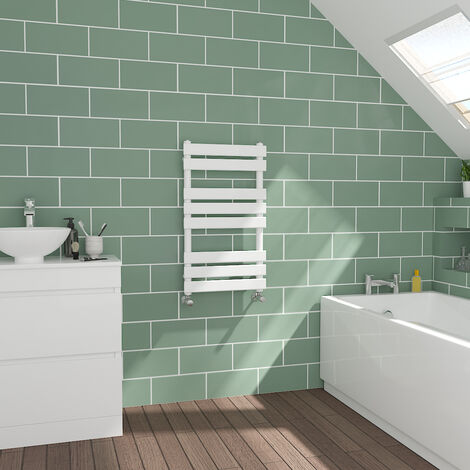 Flat Panel White Towel Radiator Bathroom Heated Warmer 800x450mm