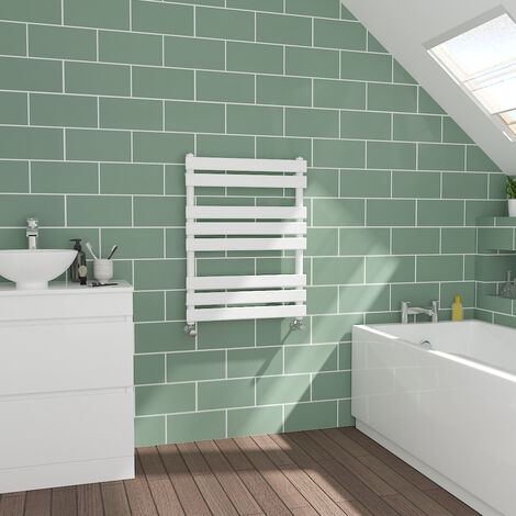 Flat Panel White Towel Radiator Bathroom Heated Warmer 800x600mm