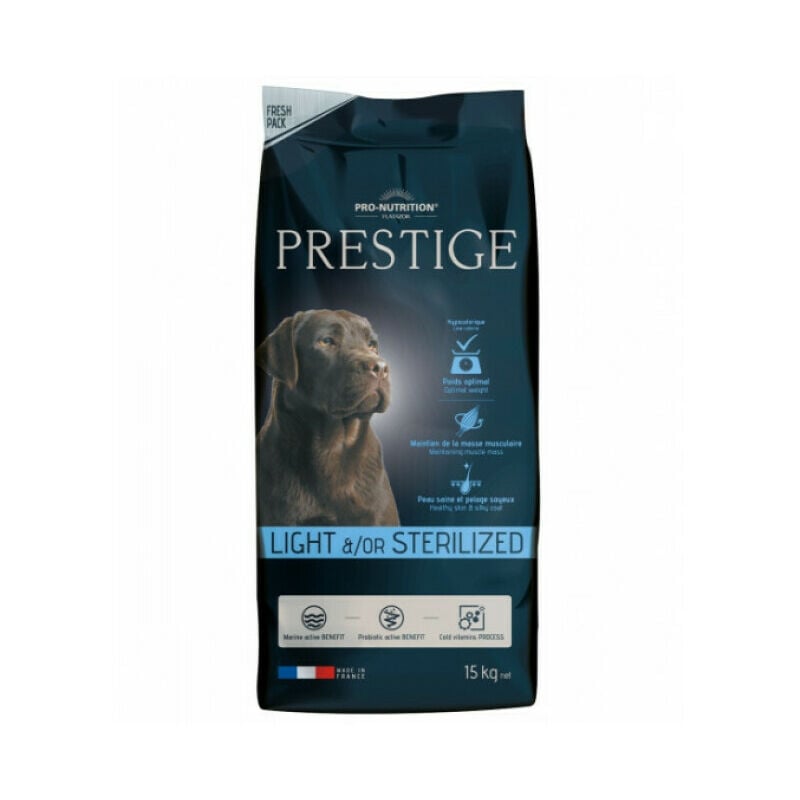 Croquettes Prestige adulte light / sterilized Flatazor Pro Nutrition pour chien Sac 15 kg