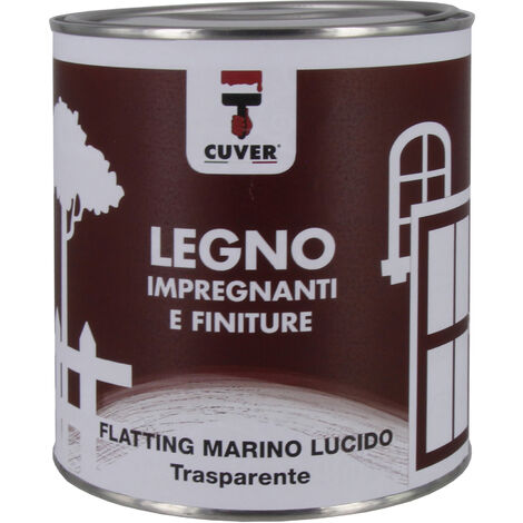 Vernice Flatting all acqua Trasparente Lucido o Opaco per Legno Esterni  Carson Lattaggio 750 ML Colore Trasparente lucido