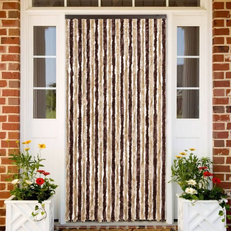 Vidaxl - Fliegenvorhang Beige Und Hellbraun 100x200 Cm Chenille
