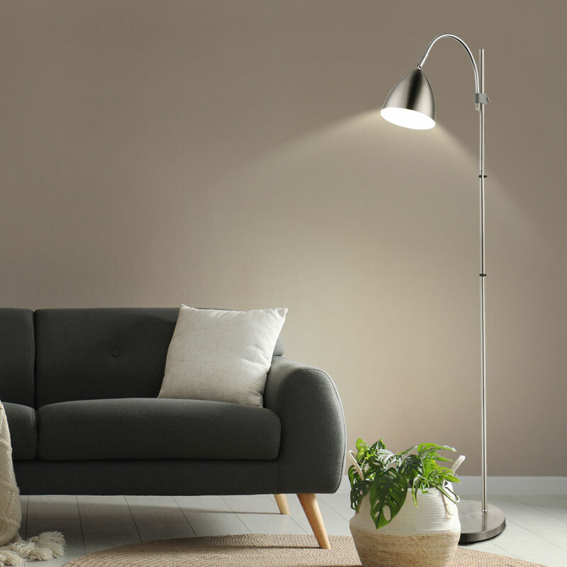 

Lámpara de pie de arco, lámpara de salón ajustable en altura, punto móvil en un juego que incluye bombillas LED