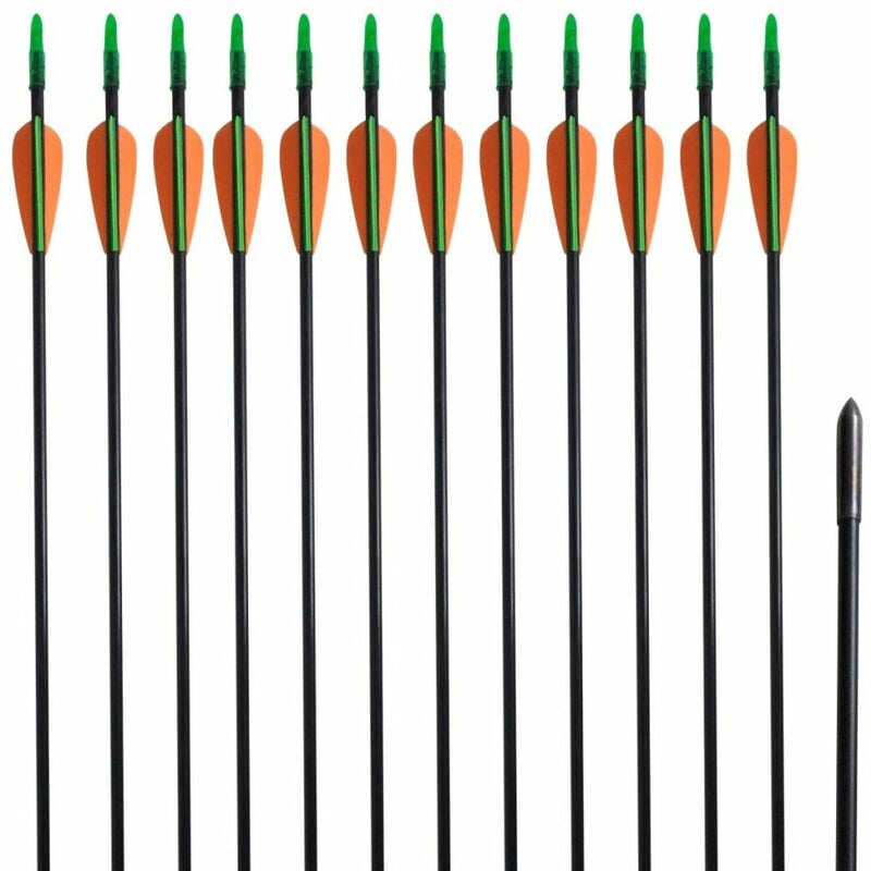 

Flechas de arco recurvo estandar de fibra de vidrio 12 unidades