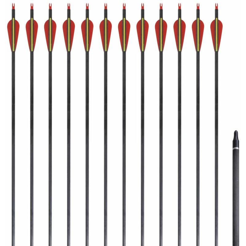 

Flechas de carbono para arco recurvo estandar, 30" 0,76 cm, 12 pzas