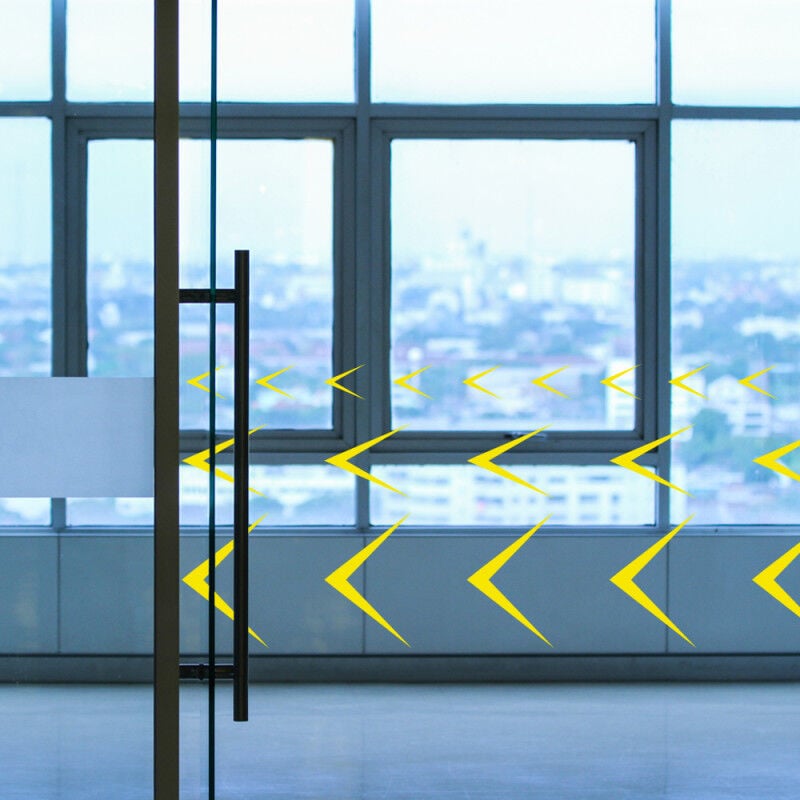 FLÈCHES DE MARQUAGE POUR VITRES (WVIT06) - Blanc - Hauteur : 10 cm