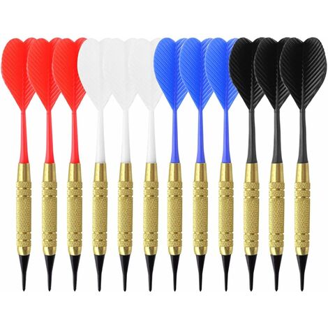 Flechette Pointe Plastique, 12 Fléchettes à Pointe Souple pour Cible de Flechette Electronique, avec 80 Pointes,VEBTles