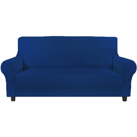 WELLHOME Stretch-Sofabezug 2-Sitzer ALBA Blau