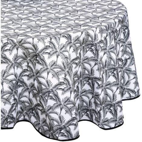 Fleckenabweisende Tischdecke Palmier - dunkelgrau - D180 cm