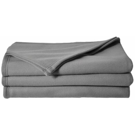 Fleece-Decke 210 x 230 cm Stahl