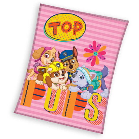 Fleece-Decke, Überwurf, 110 x 140 cm, Paw Patrol SKE PINK