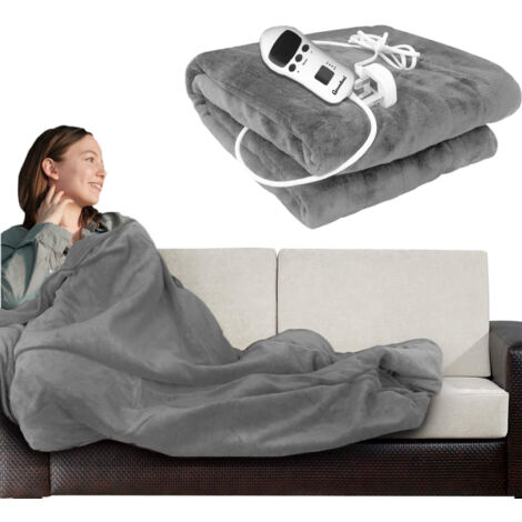 Fleece Electric Blanket Throw - Silver
