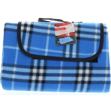 Fleece Picnic Travelling Rug, Blue, Lined