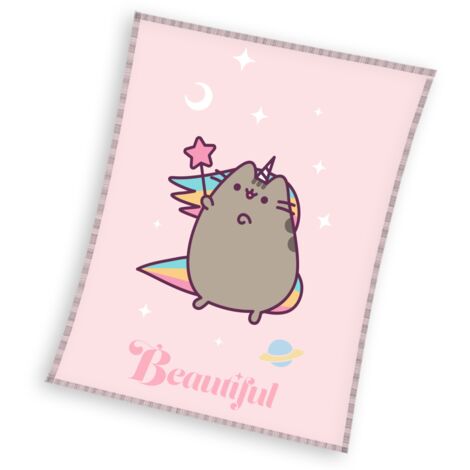 Fleecedecke Überwurf 150x200 Pusheen Einhorn