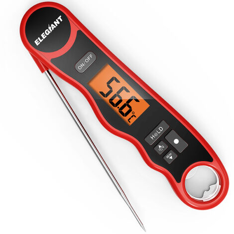 2 Stück Fleischthermometer Küchenthermometer Lebensmittelthermometer  Digitales sofort ablesbares Grillthermometer mit °F/°C Lange Lebensmittel (