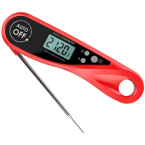 Fleischthermometer, LCD-Bildschirm mit Hintergrundbeleuchtung, faltbare lange Sonde und automatisches Ein-/Ausschalten