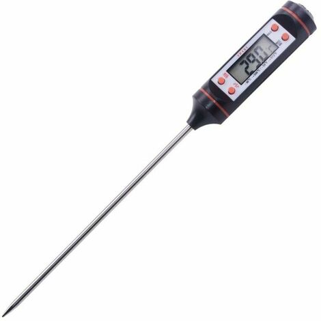 Fleischthermometer, sofort ablesbares Küchenthermometer mit 5,9 Zoll langer Sonde, hintergrundbeleuchtetes LCD-Display, automatische Abschaltung, Kochthermometer für BBQ, Milch, Wasser, Öl,