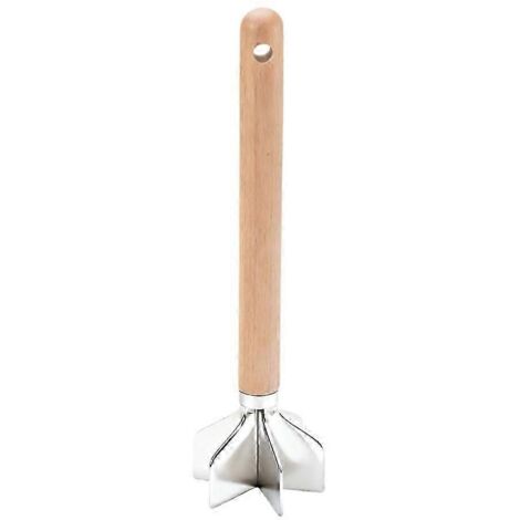 Fleischzerkleinerer aus Edelstahl, 6-Klingen-Hackfleischzerkleinerer, Kartoffelstampfer, Hamburger-Zertrümmerer – Küchenhelfer für die Küche, Edition 0210