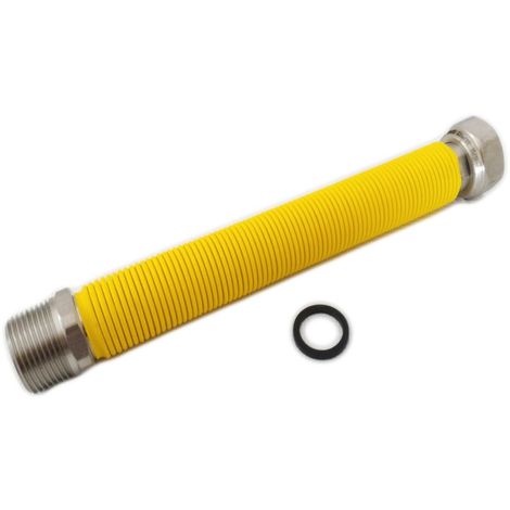 Flessibile acciaio inox giallo mf 3/4 allungabile da 10 a 20cm circa