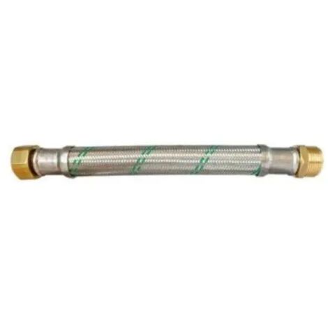 Flessibile antivibrante anti-attorcigliamento con treccia in acciaio inox e tubo interno termoplastico modello green flexcore dn 20 m.f 3/4" -lunghezza cm 70 -curvatura 8 cm - dn20