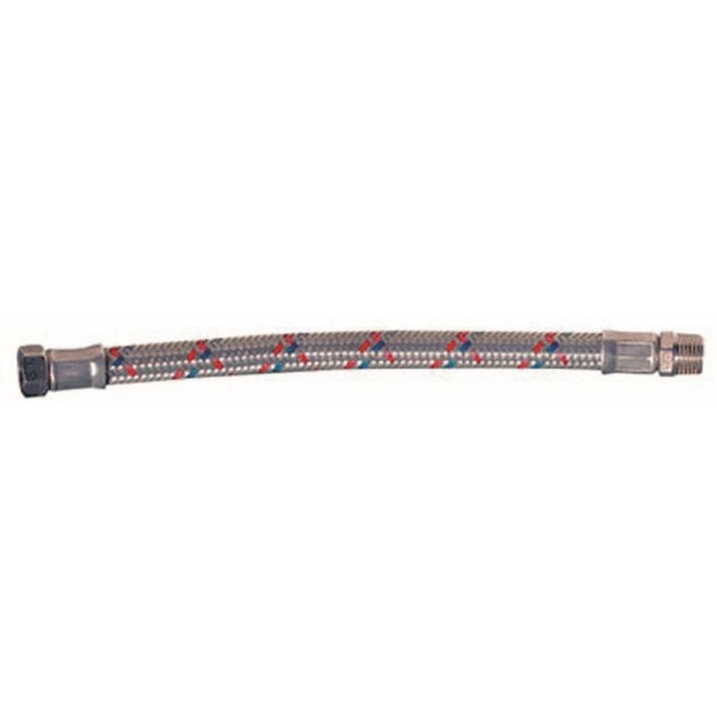 Flessibile Antivibrante Acqua 50 Cm Attacco M f 3 4' In Acciaio Zin...