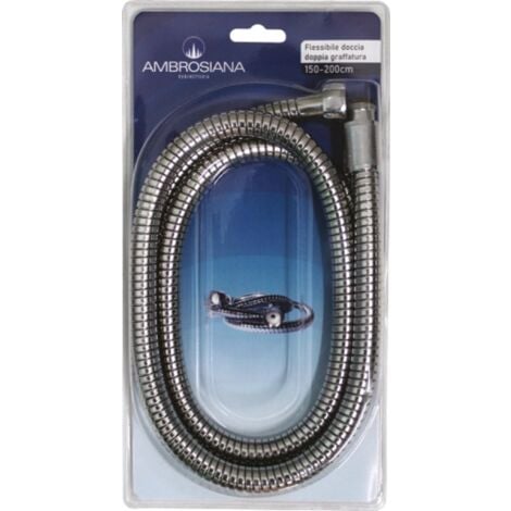 Flessibile Doccia 150 Cm - Acciaio Inox, Doppia Aggraffatura, Connettori In Ottone - Foto 5