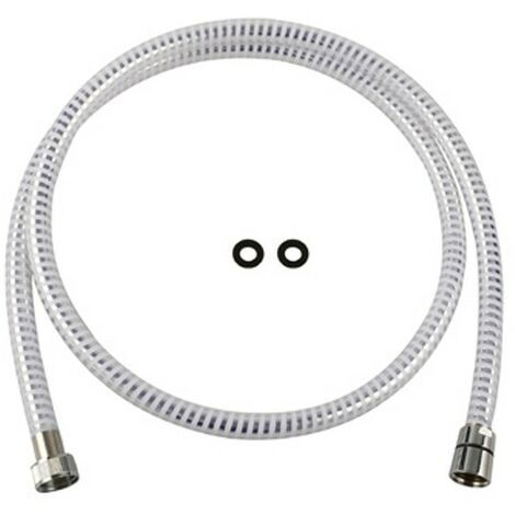 Flessibile doccia da 150 cm cromato-bianco in plastica rinforzata